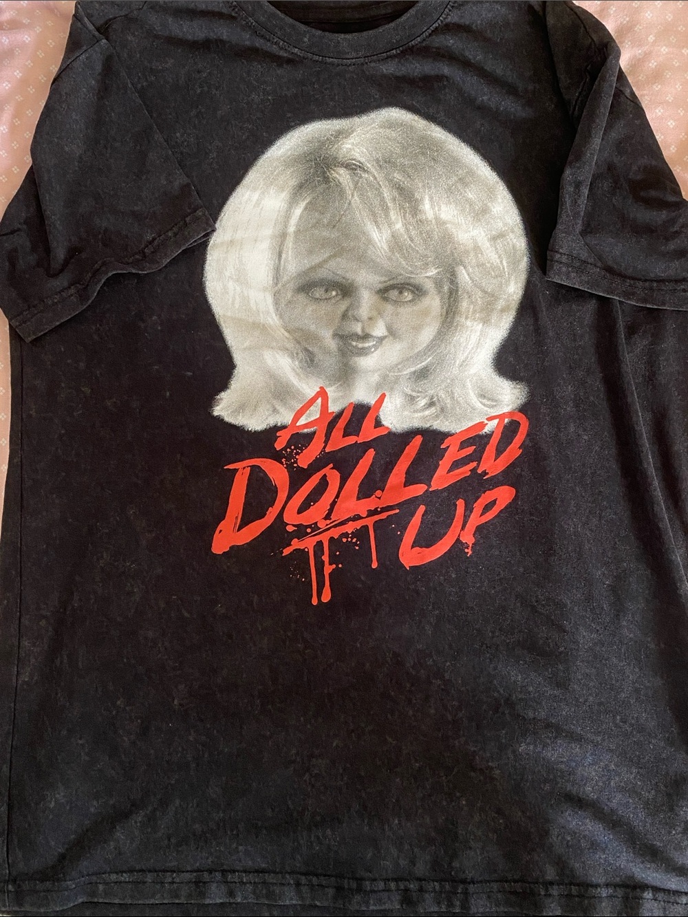 NWOT Tiffany All Dolled Up Graphic Black Short Sleeve Tee🔪🖤